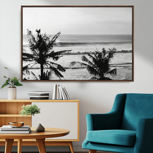 Tropical Coastline Wall Art Canvas Print – Framed Palm Trees