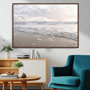 Ocean Waves Wall Art Canvas Print – Framed Coastal Shoreline