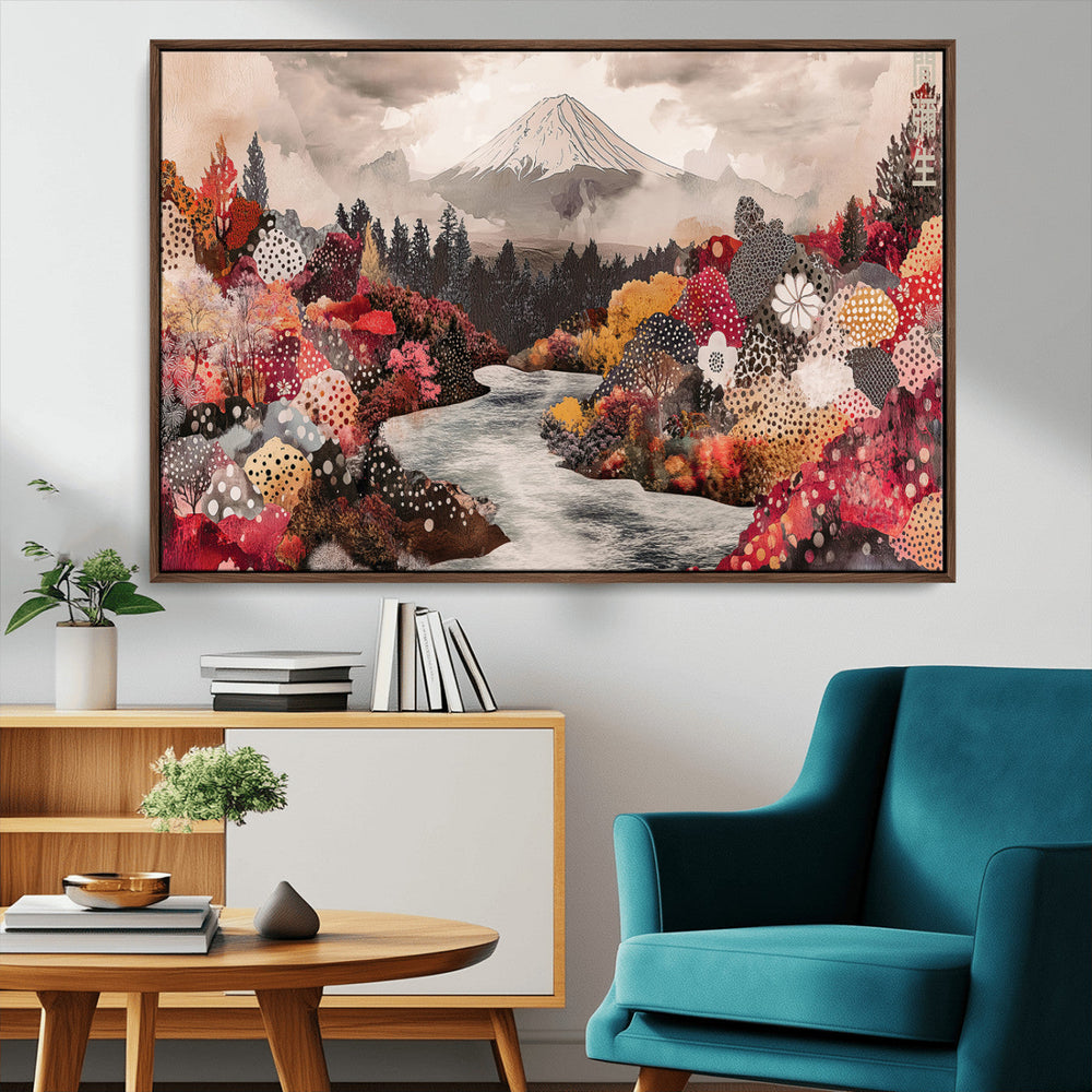 Mountain Wall Art Canvas Print – Framed Autumn Forest