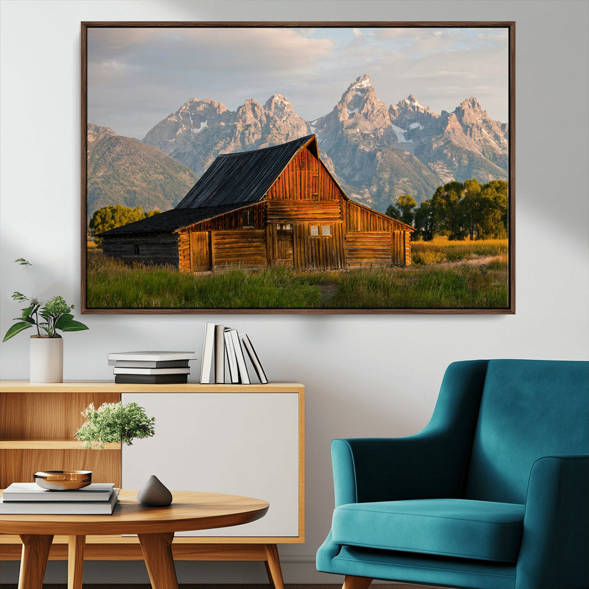 Rustic Barn Wall Art Canvas Print – Framed Grand Teton Park
