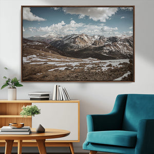 Mountain Landscape Wall Art Canvas Print – Framed Snowy