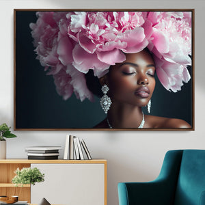 Black Beauty Petal Crown Wall Art Canvas Print – Floral