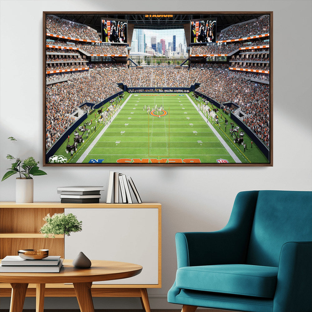 Chicago Bears Soldiers Field Wall Art Canvas Print – Framed