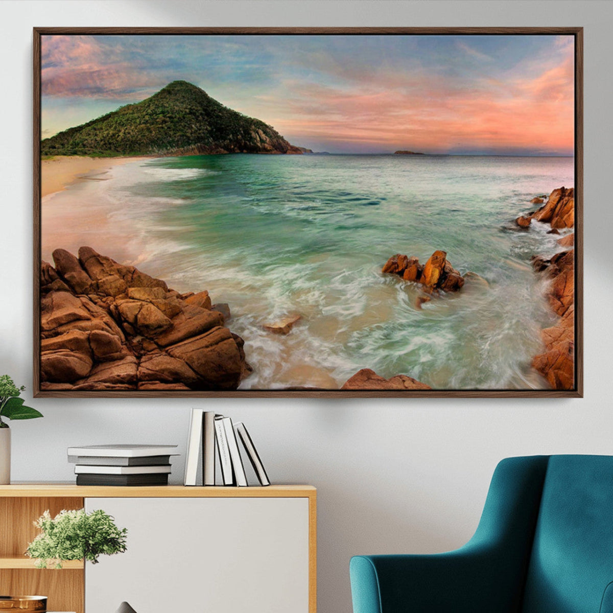 Coastal Landscape Wall Art Canvas Print – Rocky Shore and