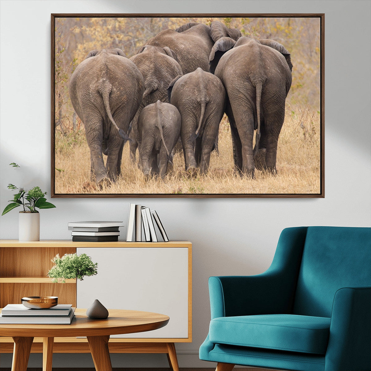 Wild Elephant Wall Art Canvas Print