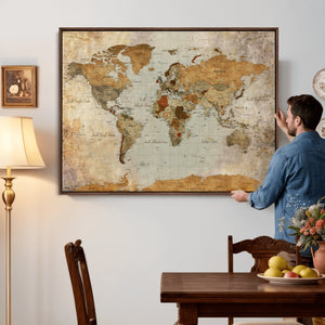 World Map Canvas Print – Detailed Map of the World Wall Art