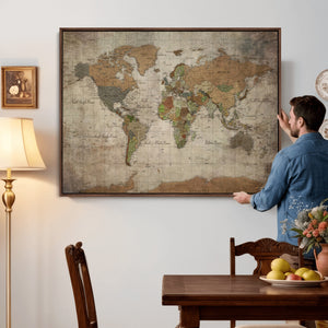 World Map Canvas Print – Framed Travel Map Wall Art for