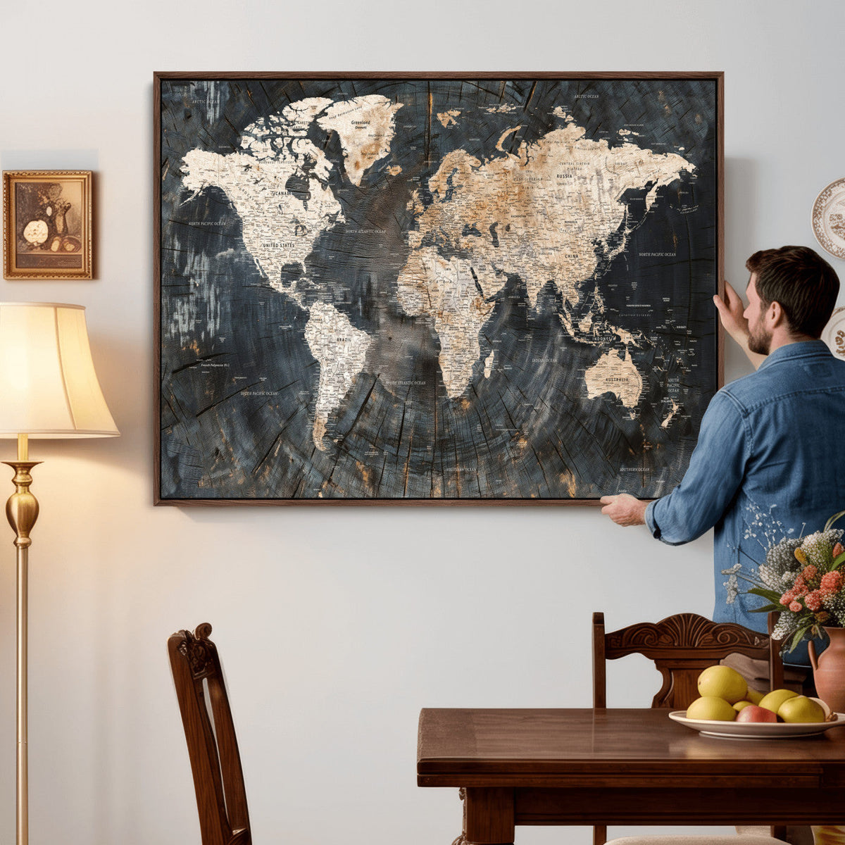 World Map Canvas Print – Detailed Map of the World Wall Art