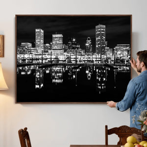 Baltimore Skyline Wall Art Canvas Print, Baltimore Downtown