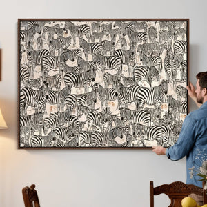 Abstract Zebra Wall Art Canvas Print for Farmhouse Decor