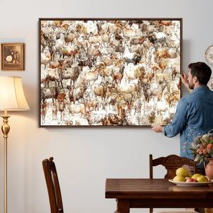 Farmhouse Bighorn Sheep Wall Art Canvas Print - Abstract