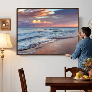 Ocean Sunset Wall Art Canvas Print – Coastal Beach