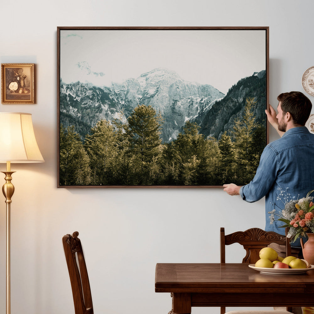 Mountain Forest Wall Art Canvas Print, Alpine Landscape