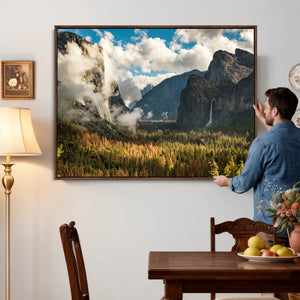 Yosemite Valley River Wall Art Canvas Print