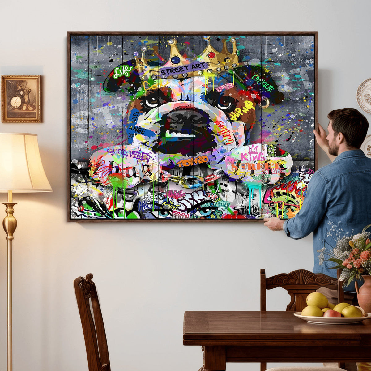 Graffiti Dog Wall Art Decor for Teen Bedroom - Abstract