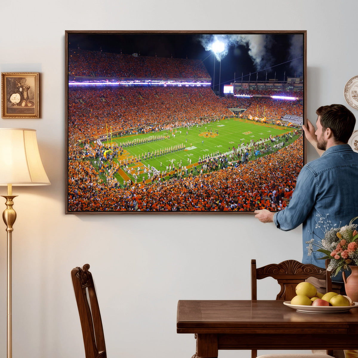 Clemson Football Stadium Wall Art Canvas Print, College