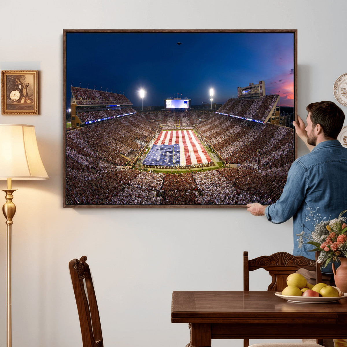Oklahoma Sooners Memorial Stadium Wall Art Canvas Print,