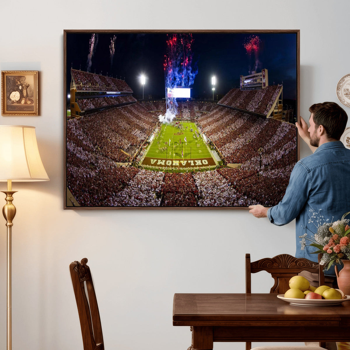 Oklahoma Memorial Stadium Wall Art Canvas Print – Oklahoma