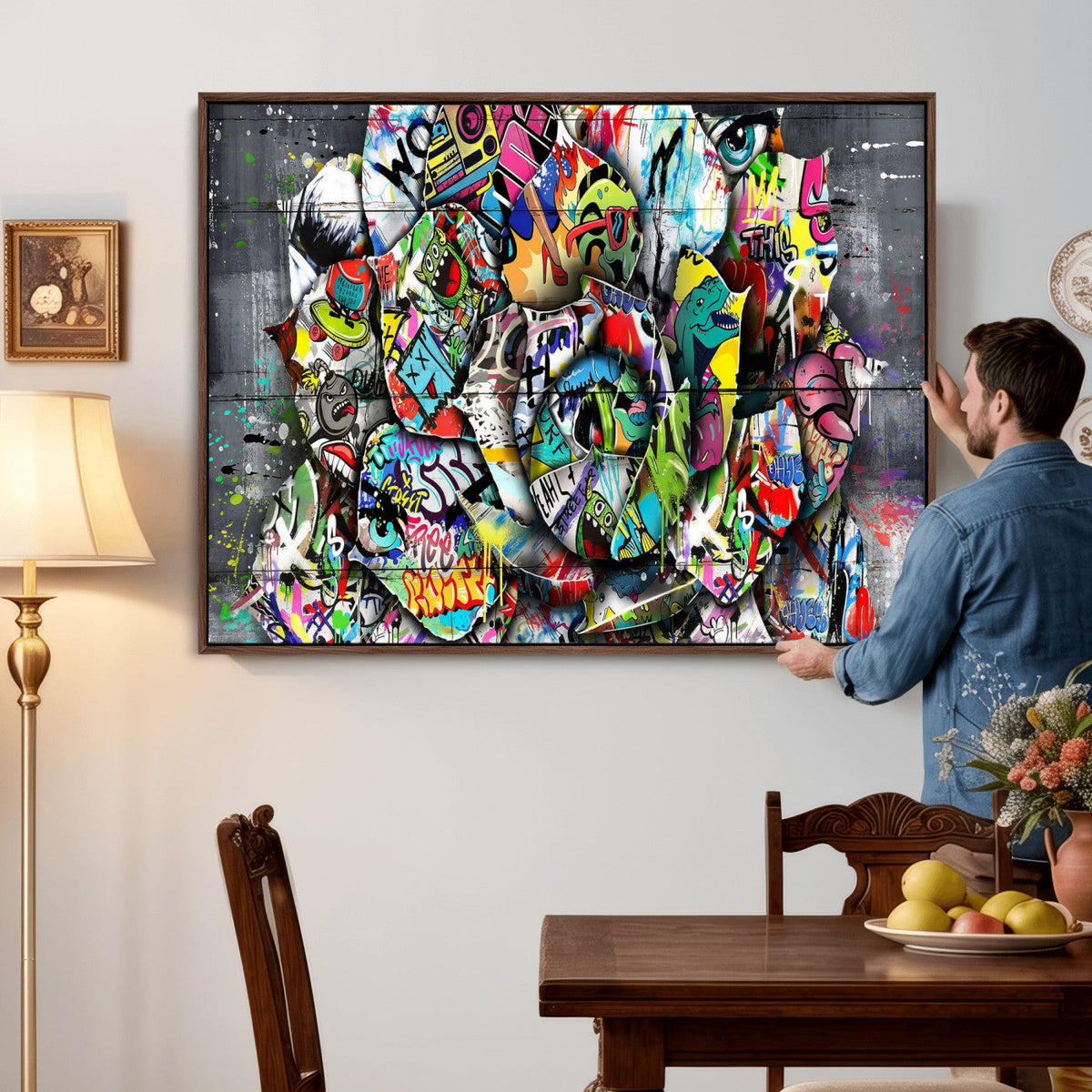 Abstract Graffiti Collage Street Art Wall Art Canvas Print