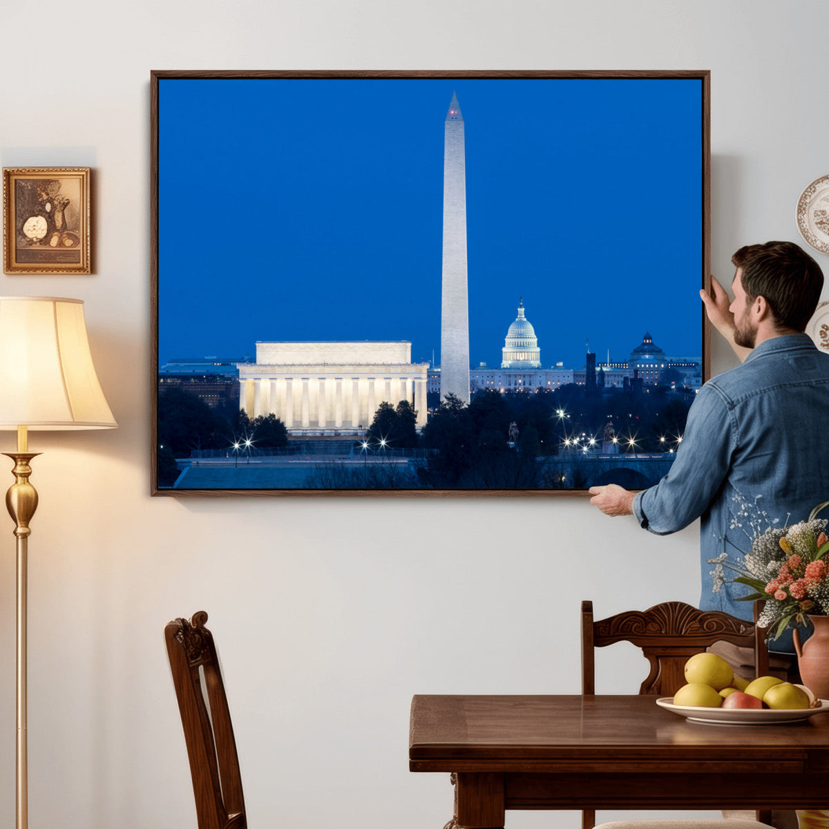 Washington DC Skyline Wall Art Canvas Print – Lincoln