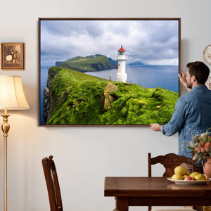 Cliffside Lighthouse Wall Art Canvas Print – Coastal