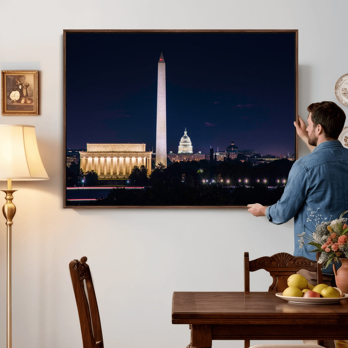 Washington White House Skyline Wall Art Canvas Print –