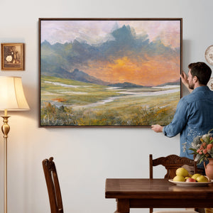 Mountain Sunset Wall Art Canvas Print Vintage Landscape