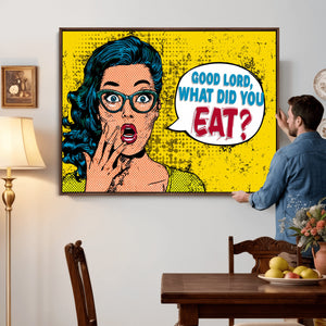 Pop Art Print Bathroom Sign Wall Art Canvas Print — Funny