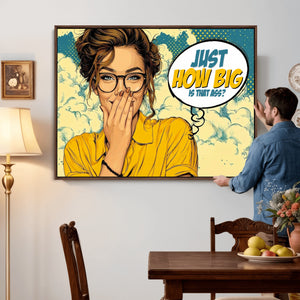 Pop Art Print Bathroom Sign Wall Art Canvas Print — Funny