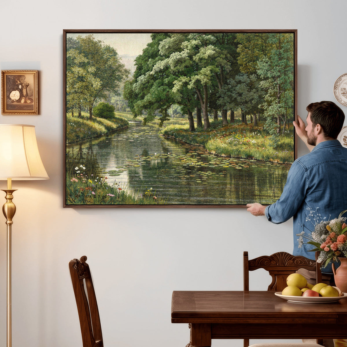 Forest Stream Canvas Wall Art, Peder Monsted A Forest Stream