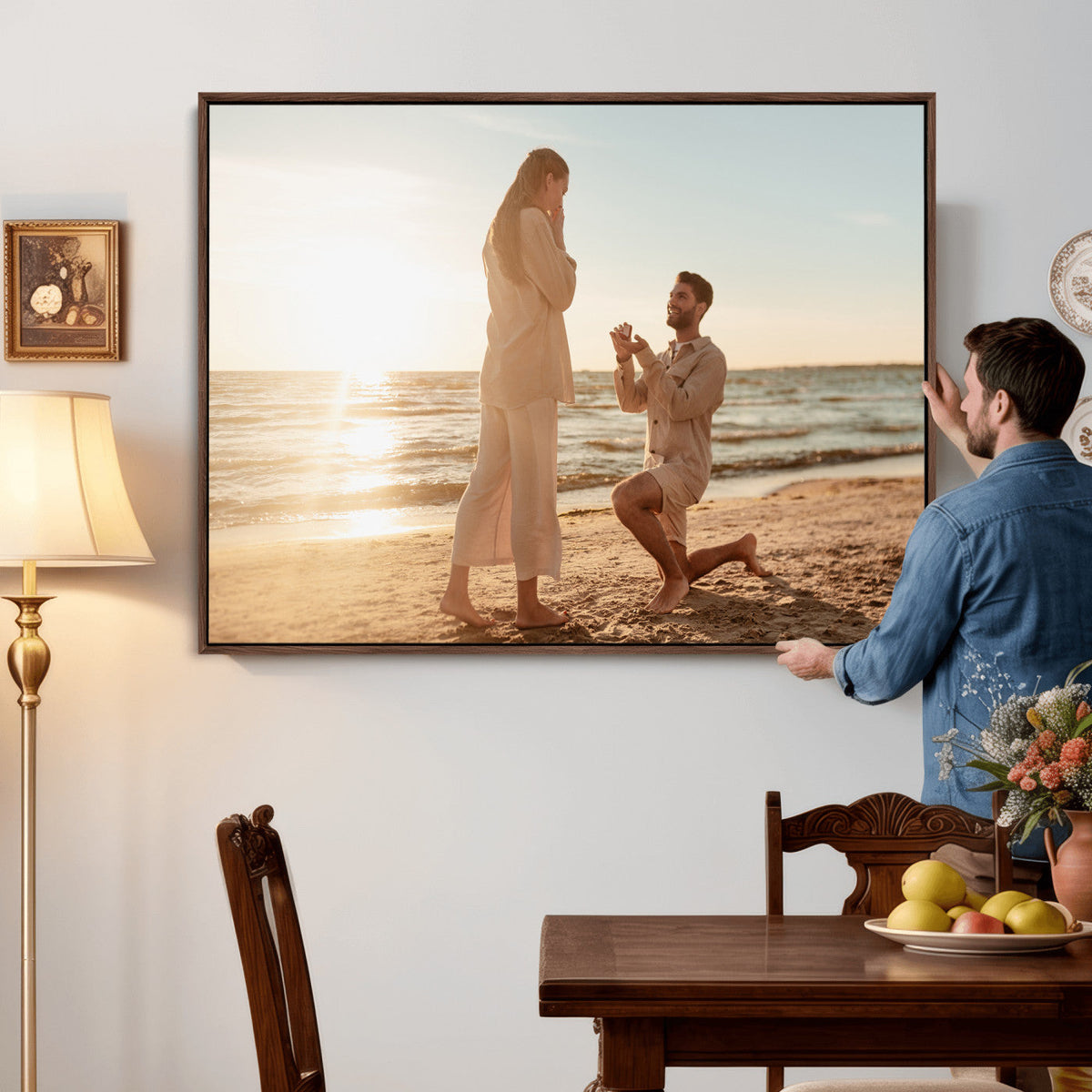 Custom Photo Framed Canvas Wall Art, Personalized Picture Print