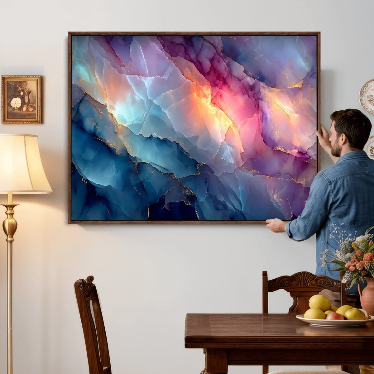 Colorful Abstract Canvas Wall Art Print, Vibrant Popup Color Art Print