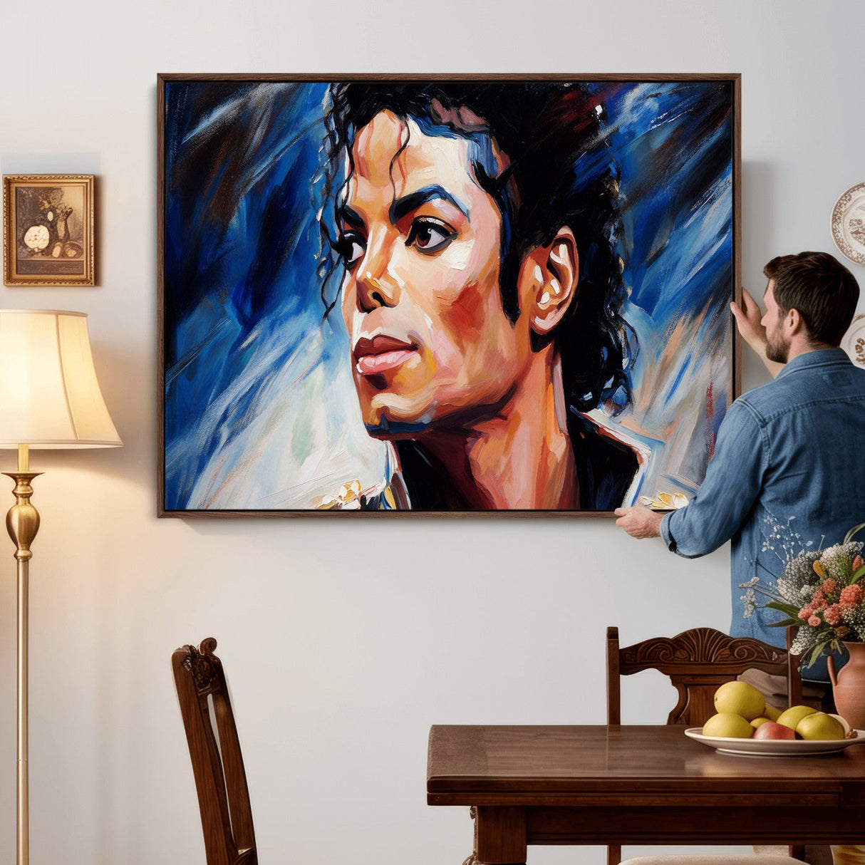 Abstract Michael Jackson Photo Wall Art Canvas Print