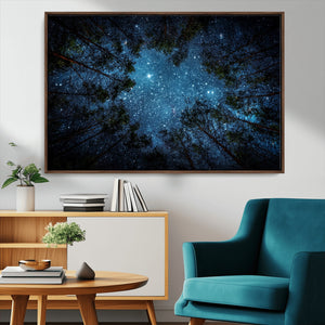 Forest and Stars Wall Art Canvas Print