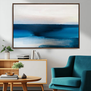 Dark Blue Abstract Wall Art Canvas Print