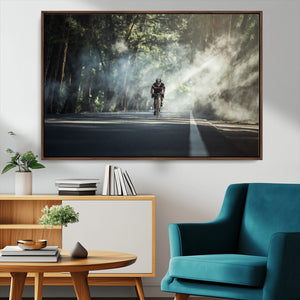 Cycling Road Bike in the Morning, Cycling Road Bike Canvas