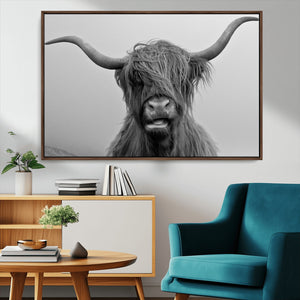Texas Cow Wall Art Canvas, Texas Longhorn Cattle Canvas