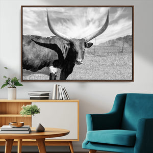 Cattle Wall Art Longhorn Cow Canvas Print