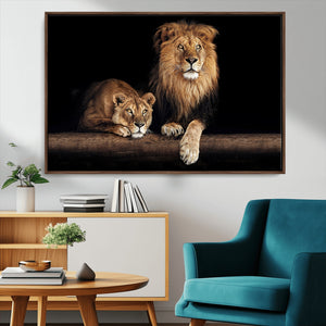 Lion Canvas Wall Art – Majestic Animal Print Artwork for