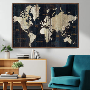 World Map Canvas Print – Detailed Map of the World Wall Art