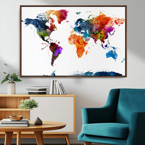 World Map Canvas Print – Detailed Map of the World Wall Art