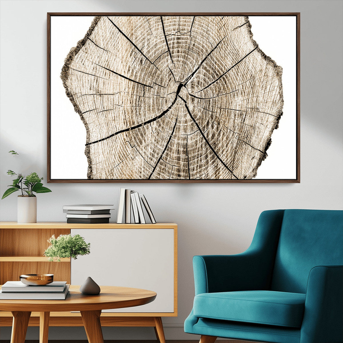 Abstract Wood Tree Ring Wall Art - Ready to Hang Minimalist