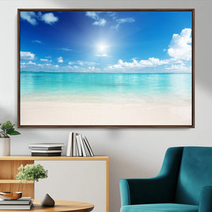 Blue Ocean Wall Art Canvas Print - Tranquil Ocean Paradise