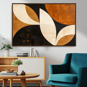 Geometric Abstract Wall Art Canvas Print, Mid Century Modern