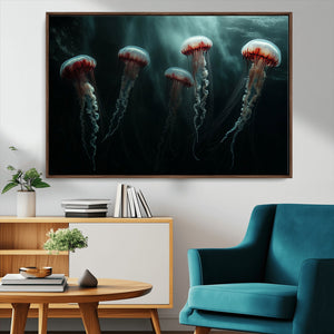 Abstract Jellyfish Wall Art Canvas Print
