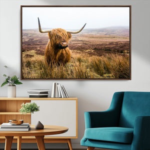 Scottish Highland Cow Canvas Wall Art – Rustic Farmhouse