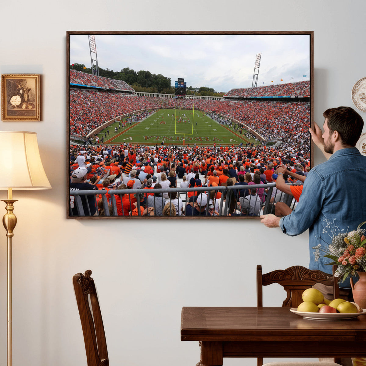 Virginia Cavaliers Football Team Print - Charlottesville Scott Stadium Print Wall Art Canvas