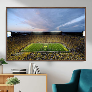 Michigan Stadium Wall Art Canvas Print, Vibrant Game Day