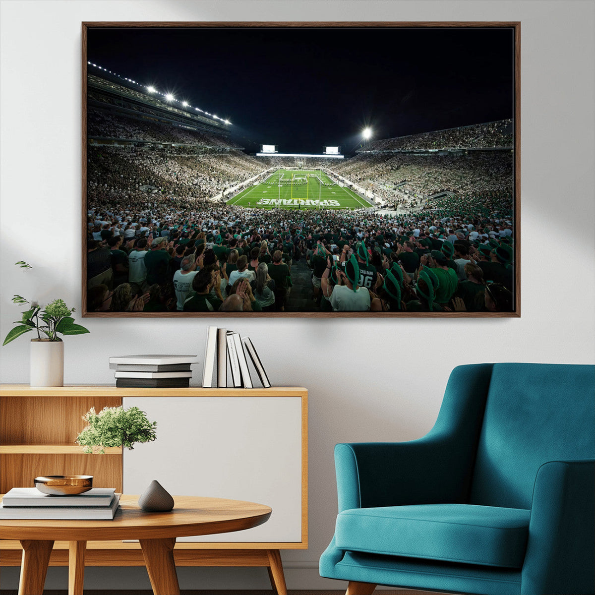 Framed Michigan State Spartans Football Team Print - East