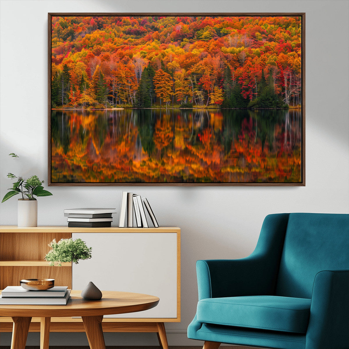 Fall Foliage Wall Art - Autumn Reflection Canvas Print,